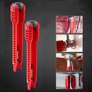 [Multifunctional Wrench] 8in 1 Multifunctional Sink Bathroom Wrench | Plumbing Installation Tool for Household Water Pipe Faucet Washing Basin Corner Valve Sink Repair Removal