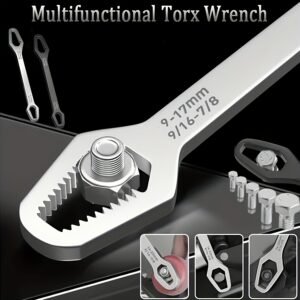 [Adjustable Wrench] Adjustable Wrench | Self-Tightening Dual-Head Design, 3-24 Mm Opening Size | Suitable for Automotive and Household Portable Manual Tools