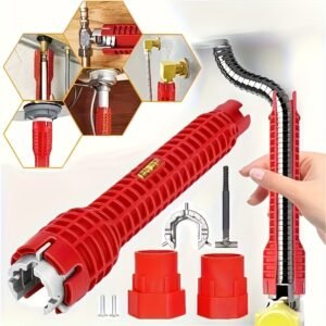 [Multifunctional Wrench] 8in 1 Multifunctional Sink Bathroom Wrench | Plumbing Installation Tool for Household Water Pipe Faucet Washing Basin Corner Valve Sink Repair Removal