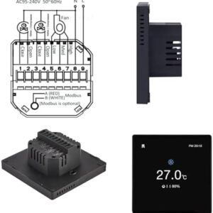 Melfi Wifi Room AC Smart Thermostat ULTRA 230VAC | 2/4 Pipe FCU Air Conditioner Full Touch TFT Display, Easy Ui Design, Controlled Smartlife App & Alexa Echo Google Home|3 Speed Fan Auto & Child Lock