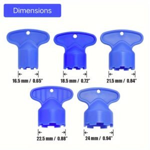 5pcs Faucet Aerator Key Removal Wrench Tool Set, Universal Plastic Faucet Bubbler Wrench for Bathroom and Kitchen, Fits M16.5 M18.5 M21.5 M22.5 M24 Tap Aerators, No Electricity Needed