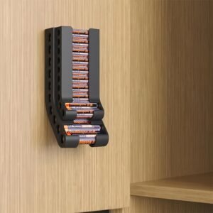 CAYFI Wall-Mounted Battery Storage Organizer for AA & for AAA Batteries - Durable Plastic, Space-Saving Dispenser with First-In-First-Out Design, Holds Total of 20 Batteries, Ideal For Home Organization
