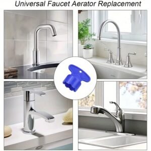 5pcs Faucet Aerator Key Removal Wrench Tool Set, Universal Plastic Faucet Bubbler Wrench for Bathroom and Kitchen, Fits M16.5 M18.5 M21.5 M22.5 M24 Tap Aerators, No Electricity Needed