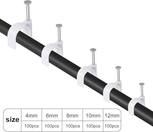 Melfi 100pcs Electrical Cable Wire Round Clips, Steel Nails Tacks Holder for Organizing Electric Wires Cables Lines - White (16mm) - Image 5
