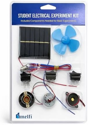 Melfi Solar Circuit Experiment Kit for Students | DIY Educational Electrical Project Set with Solar Panel, Motor, Bulb, Buzzer and Switches