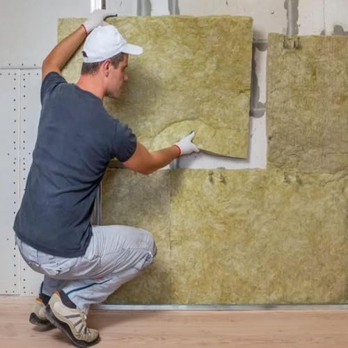 Biella 10pcs Rock Wool Thermal Insulation (150 Cm) Noise Reduction Coefficient and Room Soundproofing Fiber Waterproof Isolation Roll, Mineral Wool Insulation Board High Temperature Etc.. - Image 5