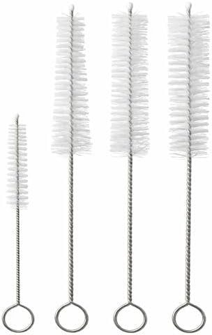 Biella Bottle Cleaning Brush Set – Long Handle Nylon Tube Brushes for Bottles, Water Bottles, Straws & Narrow Neck Containers | Stainless Steel Handle
