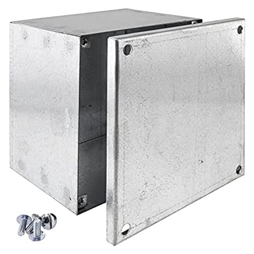 Royal Apex Metal Adaptable Plain Galvanished Electronic Project Junction Enclosure Box BS4568 for Commercial,Industrial Use Etc (100X100X50MM)