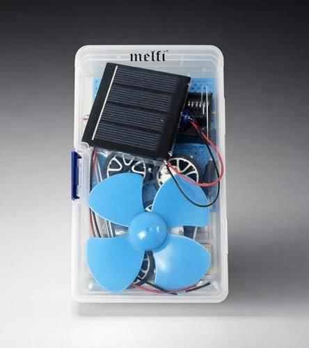 Melfi Solar Circuit Experiment Kit for Students | DIY Educational Electrical Project Set with Motor, Fan, Wheels, Solar Panel & Battery Holder – Hands-On STEM Learning