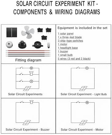Melfi Solar Circuit Experiment Kit for Students | DIY Educational Electrical Project Set with Solar Panel, Motor, Bulb, Buzzer and Switches - Image 3