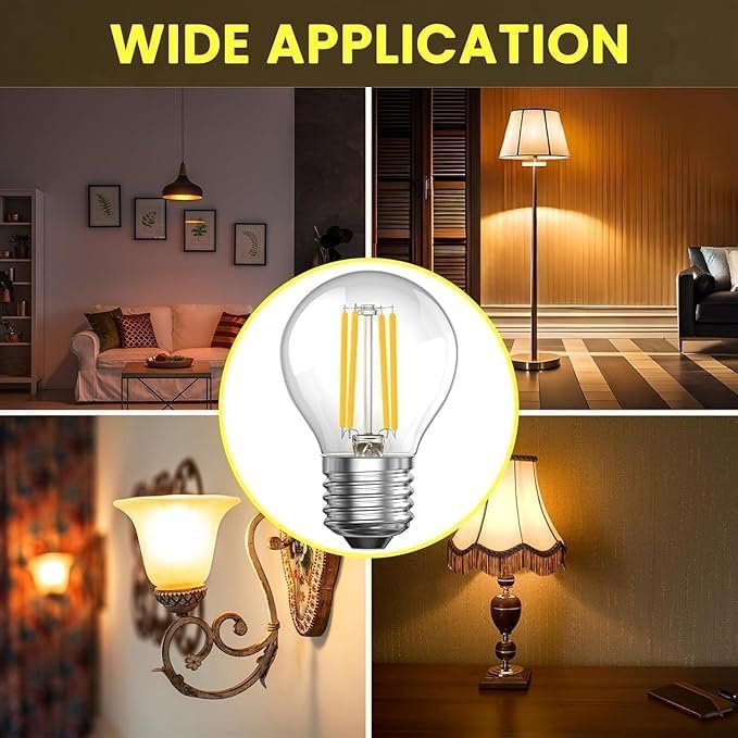 Melfi 4W LED Filament Bulb, E27 Base – Warm White 2700K, Decorative Vintage LED Light, Energy Saving Bulb for Home, and Office Lighting (PACK OF 2) - Image 3