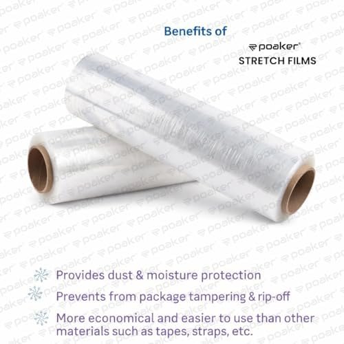 Royal Apex Heavy Duty Stretch Film Wrap – Industrial-Strength Plastic Shrink Wrap for Pallets, Packing, Moving, and Storage – Clear and Black | Durable Protective Wrap (CLEAR PACK OF 1) - Image 3