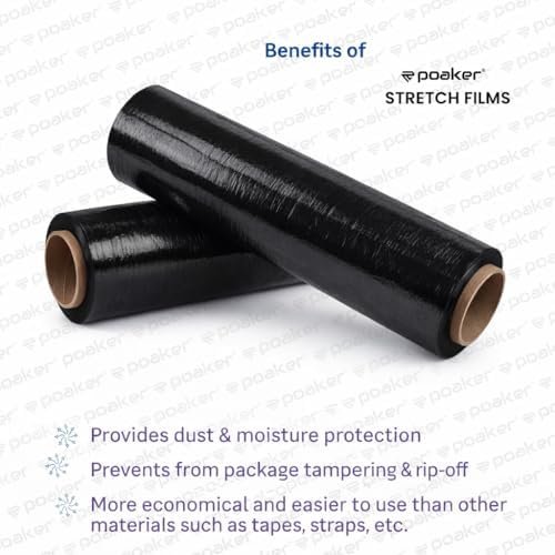 Royal Apex Heavy Duty Stretch Film Wrap – Industrial-Strength Plastic Shrink Wrap for Pallets, Packing, Moving, and Storage – Clear and Black | Durable Protective Wrap (BLACK PACK OF 1) - Image 3