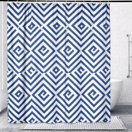 Biella Decorative Shower Curtain Set 71x71 Inch (180x180 cm) | Waterproof Quick-Drying Polyester Fabric | No Liner Needed | Includes 12 Hooks