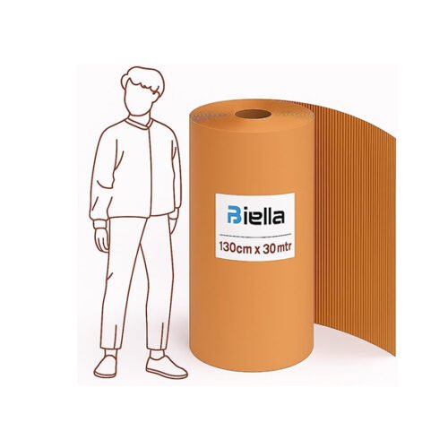 Biella Corrugated Kraft Paper Roll 30m x 130cm – Heavy Duty Brown Packaging Wrap for Shipping, Moving, Cushioning and Gift Wrapping (1 ROLL)