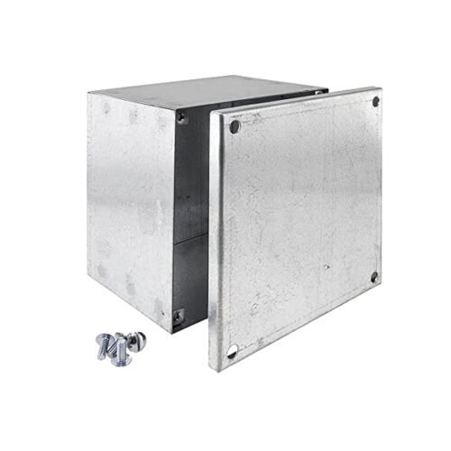 Royal Apex Metal Adaptable Plain Galvanished Electronic Project Junction Enclosure Box BS4568 for Commercial, Industrial Use Etc.. (100X100X50MM)