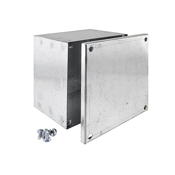 Royal Apex Metal Adaptable Plain Galvanished Electronic Project Junction Enclosure Box BS4568 for Commercial, Industrial Use Etc.. (100X100X50MM)