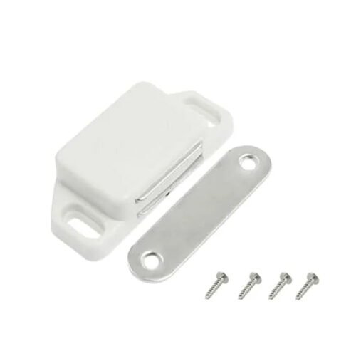 Royal Apex Pack of 1 Cabinet Magnetic Catch with Screws Magnetic Closure for Furniture, Cupboard, Wardrobe, Drawers and Doors White Door Closer Latch