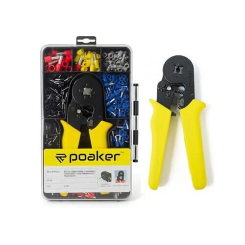 POAKER 1200PCS Ferrules Terminal Assortment Kit with Crimping Tool – Insulated Electrical Wire Connectors and Cold-Pressed Crimp Terminals for Automotive, Aviation and Electronics Applications