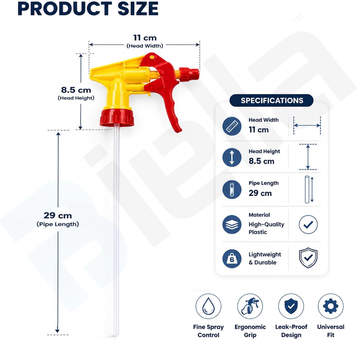 Biella Trigger Spray Gun Nozzle for Bottles and Garden Sprayers – Adjustable Water Spray Head with Long Tube for Cleaning, Gardening and Home Use Pack of 2 - Image 2