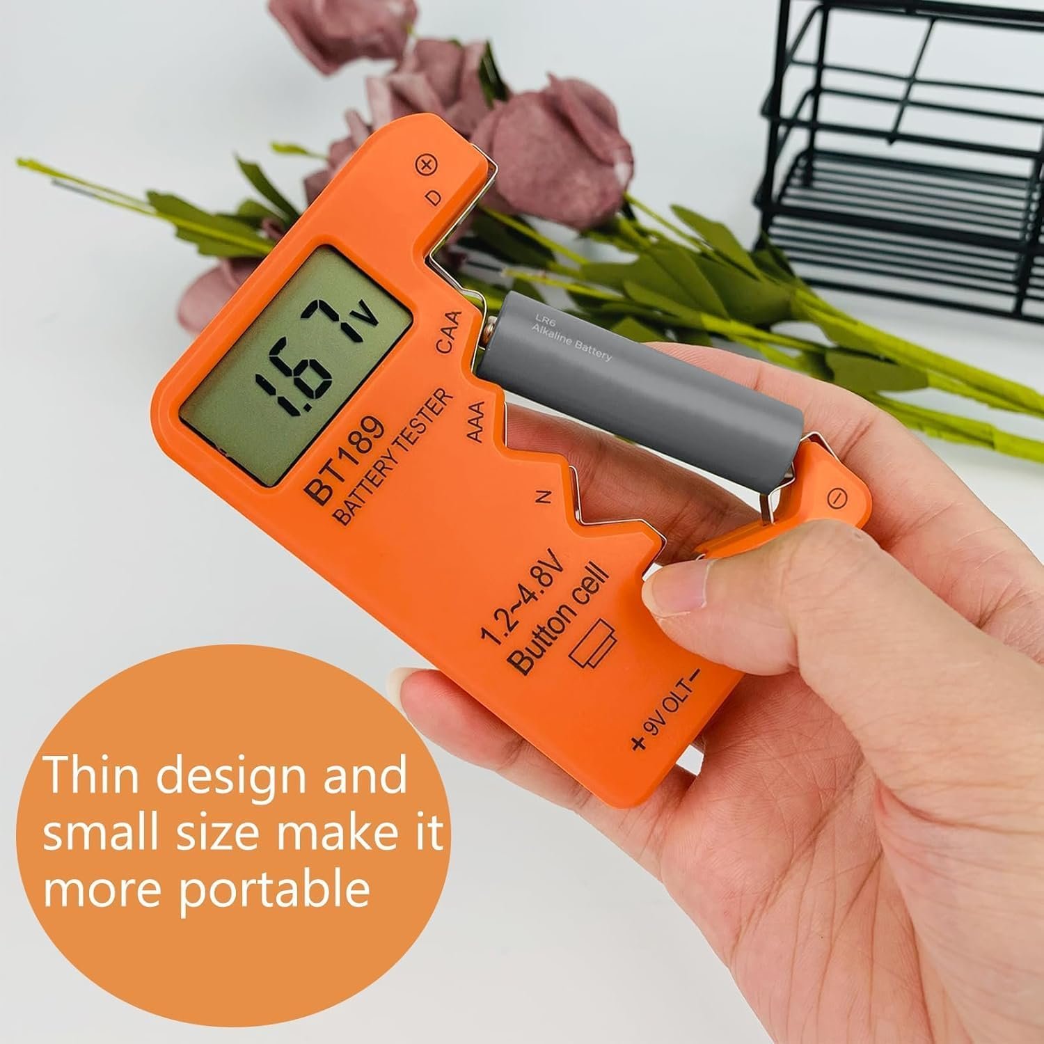 MELFI Universal Digital Battery Tester with LCD Display – Battery Checker for AA, AAA, 9V, 1.5V, 6F22 and Button Cell Batteries – Battery Capacity Tester for Home and Professional Use - Image 5