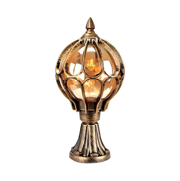 Melfi Outdoor Bollard Pillar Light - Globe Post Lamp for Outdoor Safety, Spherical Glass Floor Lamp, E27 Decor Column Lantern for Wall, Fence, Lawn and Street (Bulb Not Included)