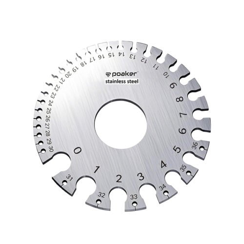 Round Dual Stainless Steel Wire Gauge – Precision Sheet Metal Gauge Tool for Measuring Uncoated Plate Iron, Steel, and Standard Sheet Metal Thickness – Durable and Easy to Use