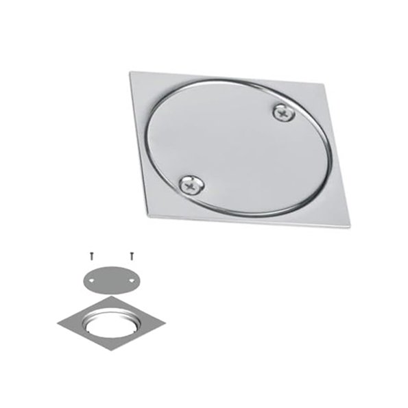 Biella 10x10cm Stainless Steel Floor Drain Trap – Grade 304 Mirror Finish, Rust-Proof, Anti-Odor Clean Out for Bathroom, Kitchen, Balcony and Laundry Use