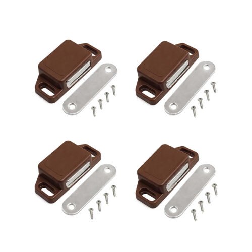 Royal Apex Magnetic Cabinet Door Catch with Screws – Brown Magnetic Latch for Cupboards, Wardrobes, Drawers and Furniture