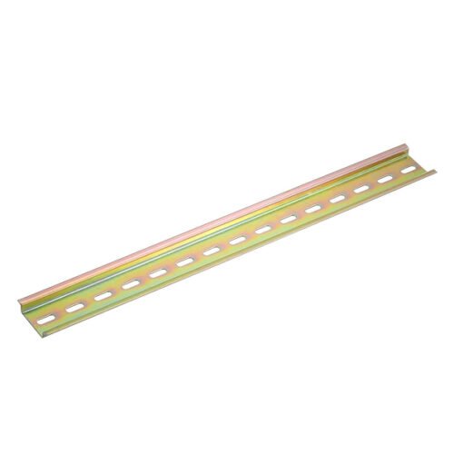 Royal Apex DIN Rail Slotted Iron Mounting Guide – 35mm Wide x 7.5mm High, Bronze Tone, Long Rail for Electrical & Industrial Installations