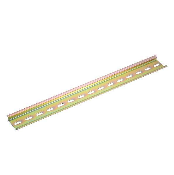 Royal Apex DIN Rail Slotted Iron Mounting Guide – 35mm Wide x 7.5mm High, Bronze Tone, Long Rail for Electrical & Industrial Installations