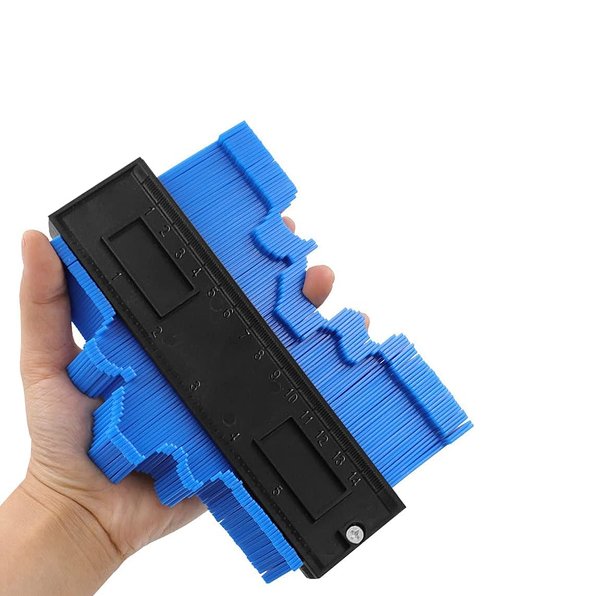 POAKER Contour Gauge with Lock – Profile Duplicator Tool for Measuring, Marking, and Copying Irregular Shapes in Woodworking, Tiles, Laminate and DIY Projects (10 inch)