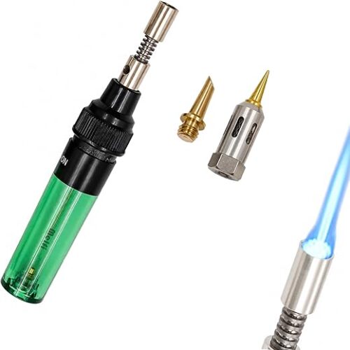 Melfi Butane Gas Soldering Iron Gun with Blow Torch Cordless Welding Pen Burner 1300°C Flame Torch and 450°C Soldering Iron | Easy Refillable Bottom Gas Head with Adjustable Gas Regulator
