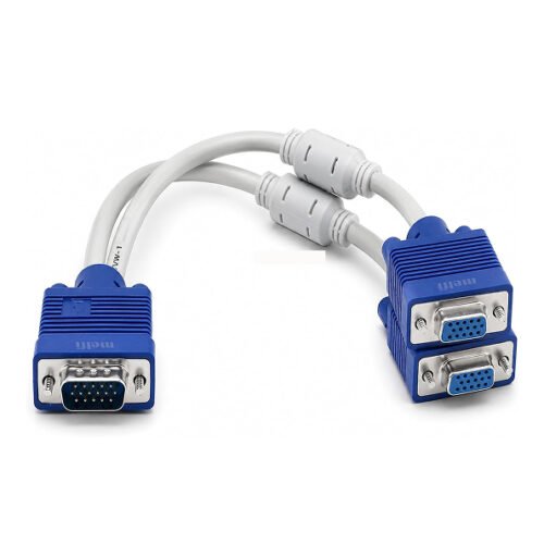 Melfi VGA Y Splitter Cable 1 Male to 2 Female Adapter Cable for Laptop, Television and Personal Computer