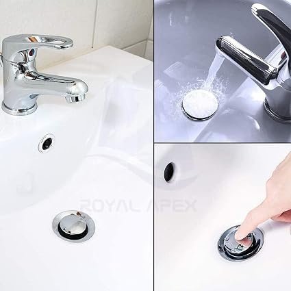 Royal Apex Chrome Plated Pop-Up Basin Sink Waste Trap Plug for Kitchen Bathroom Etc... - Image 4
