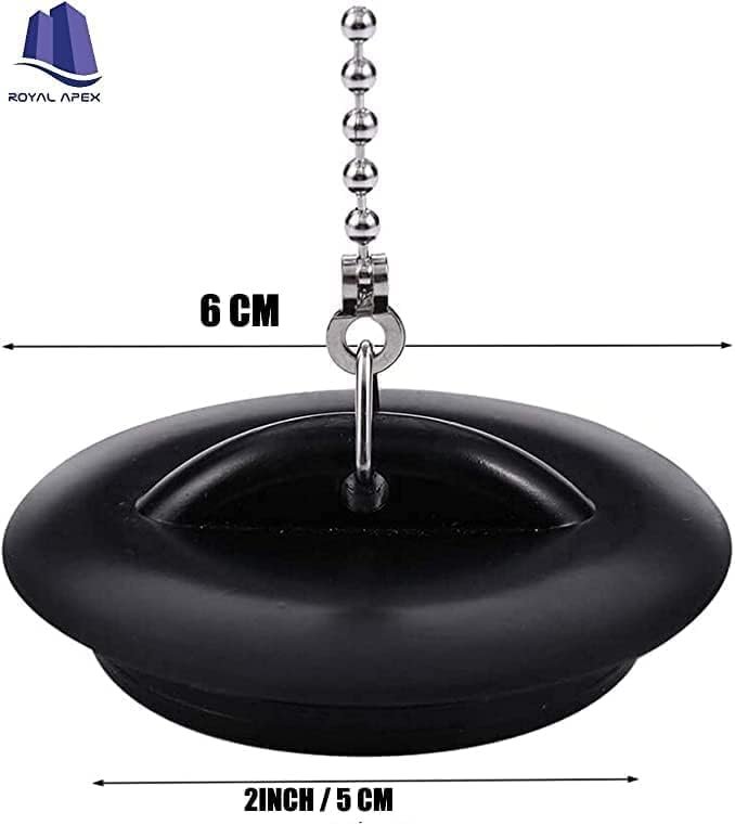 Biella 1.1/2 Inch Tub Stopper Bathroom Sink Drain Plug Silicone Bathtub Drain Stopper with Chains for Kitchen Bathtub Bathroom Sink Drains - Image 3