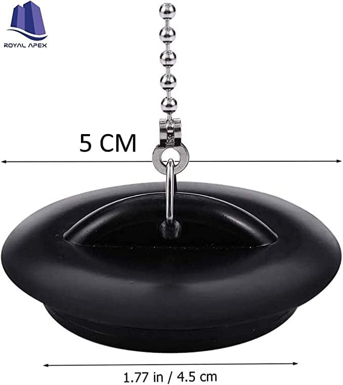 Biella 1.1/2 Inch Tub Stopper Bathroom Sink Drain Plug Silicone Bathtub Drain Stopper with Chains for Kitchen Bathtub Bathroom Sink Drains - Image 2