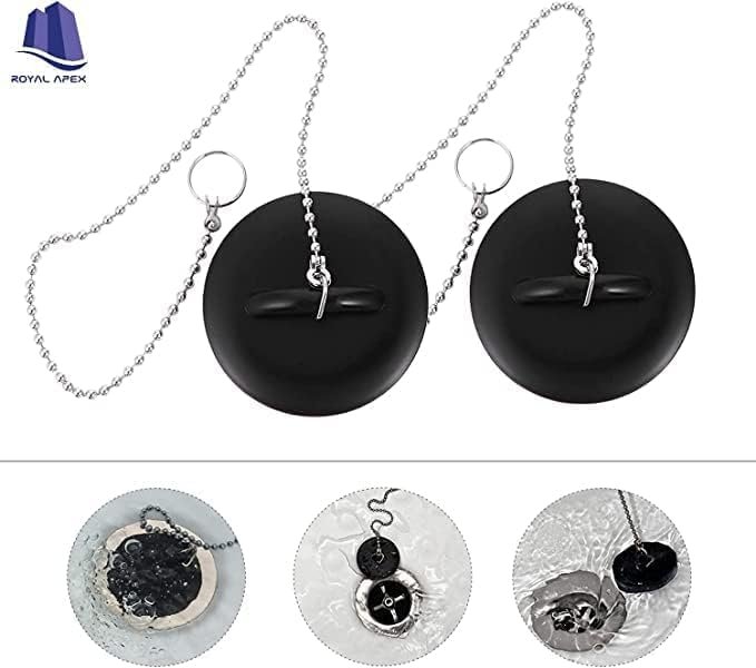 Biella 1.1/2 Inch Tub Stopper Bathroom Sink Drain Plug Silicone Bathtub Drain Stopper with Chains for Kitchen Bathtub Bathroom Sink Drains - Image 5
