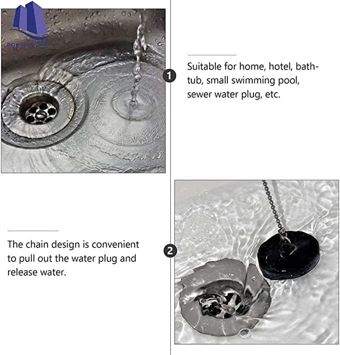 Biella 1.1/2 Inch Tub Stopper Bathroom Sink Drain Plug Silicone Bathtub Drain Stopper with Chains for Kitchen Bathtub Bathroom Sink Drains - Image 7