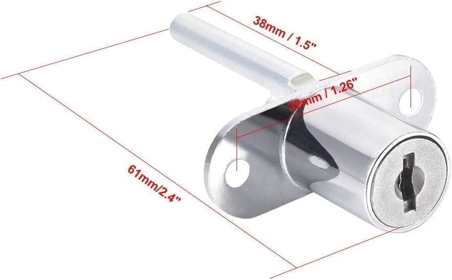 Royal Apex Drawer Lock, Plunger Lock with Key Zinc Alloy File Cabinet Lock Cupboard Cam Lock Cabinet Door Locks for Filing Cabinets Wardrobe Display (PACK OF 1) - Image 2