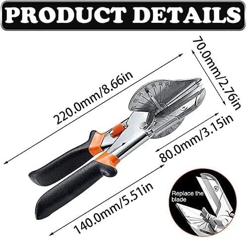 Poaker 45-135° Multi-Angle Miter Shear Cutter is an adjustable hand tool designed for precise cutting of plastic, PVC, wood, rubber, and molding strips—ideal for DIY, crafting, and professional use. - Image 2