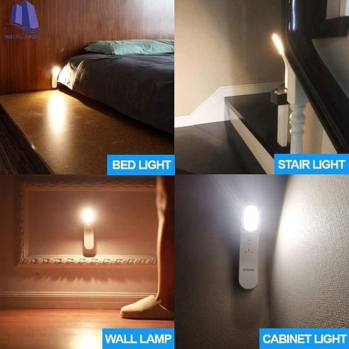Royal Apex Motion Sensor Night Light, USB Rechargeable LED Rotatable Lamp, Cordless Handheld Flashlight, Stick-Anywhere Wall Light for Bedroom, Stairs, Hallway (1PCS) - Image 2