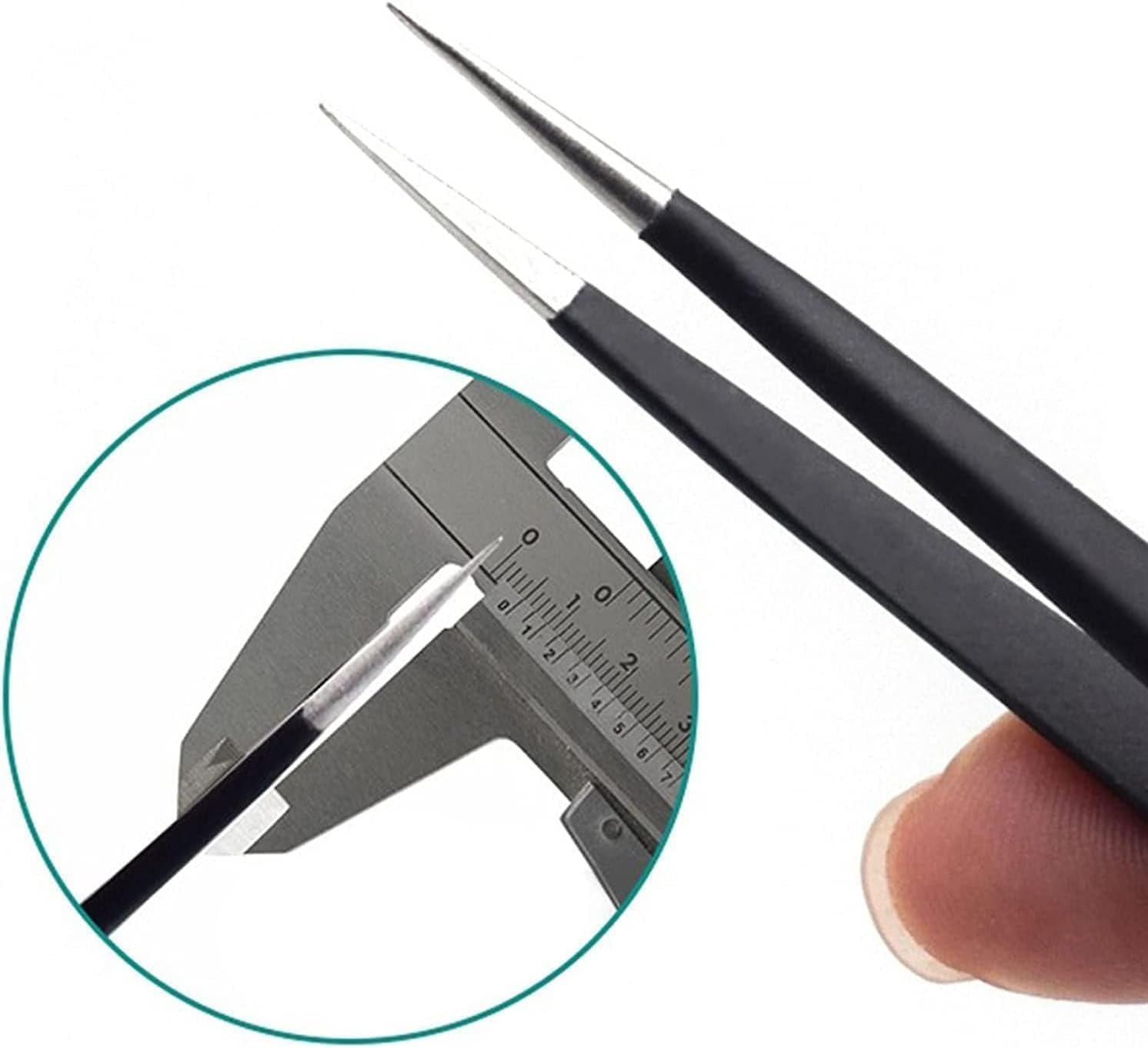 Royal Apex Precision ESD Tweezers Set – 6 PCS Anti-Static Stainless Steel Tweezers Kit with Matte Black Coating for Electronics Repair, Soldering, Jewelry Making, Crafting a Laboratory Work - Image 3