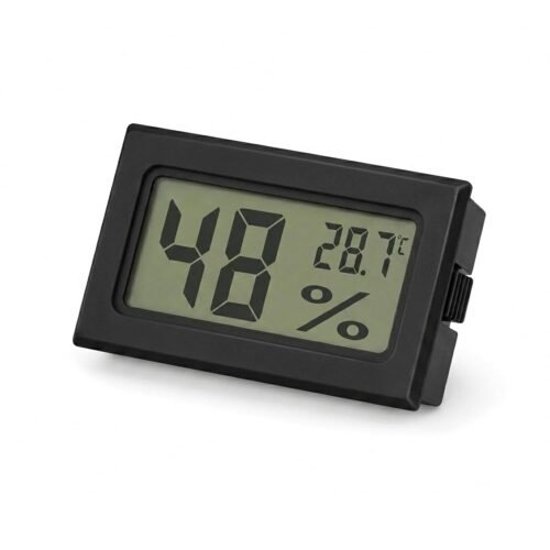 Melfi Mini Digital Hygrometer Thermometer | Indoor Temperature and Humidity Monitor with LCD Display | Compact Humidity Gauge for Home, Office, Terrarium, Greenhouse and Incubator (BLACK)