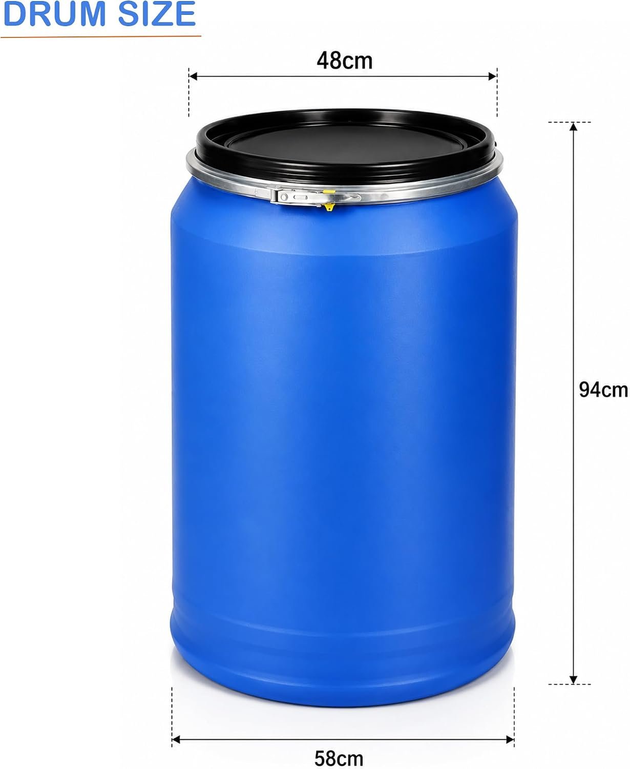 Biella 220 Liter Food Grade Drum, Blue color Open Top PVC Storage Container for Multipurpose (1 Drum) - Image 2