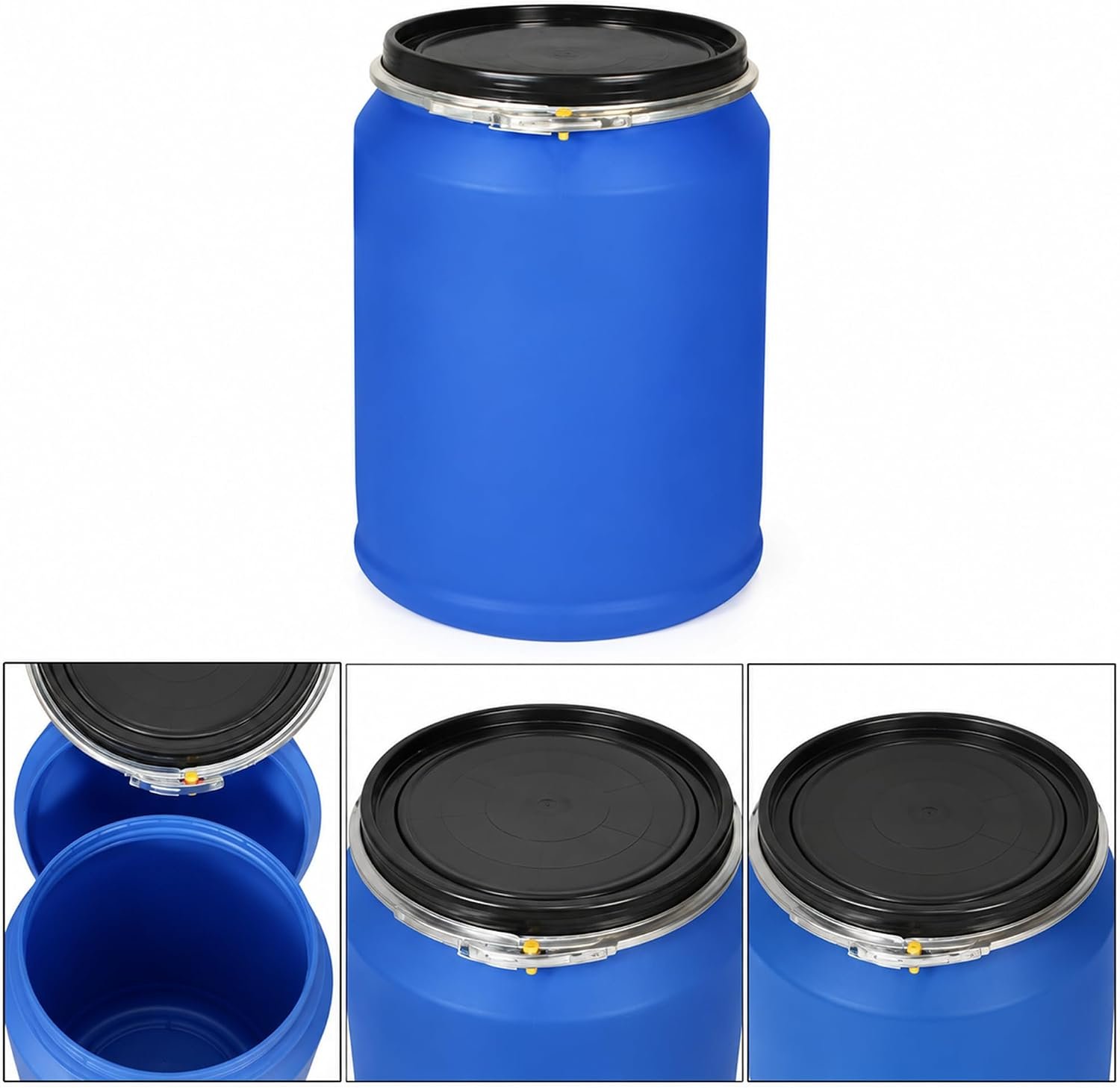 Biella 220 Liter Food Grade Drum, Blue color Open Top PVC Storage Container for Multipurpose (1 Drum) - Image 3