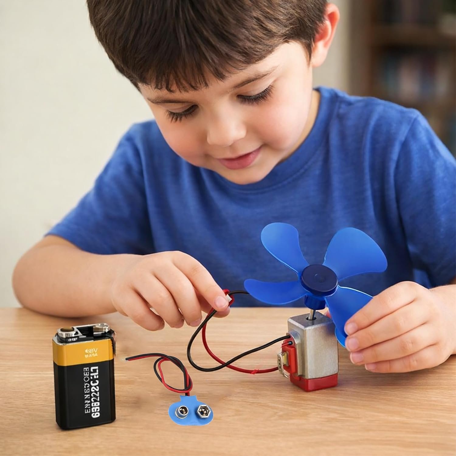 Melfi DIY Electric Motor Science Kit – STEM Circuit Learning Educational Set with DC Motor, Mini Fan, Rocker Switch, Battery Connector and Connecting Wires | Adult Supervision Required - Image 3