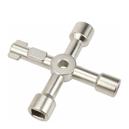 Biella™ Multi-Function 4-Way Utility Cross Key Wrench - Plumbing Wrench for Gas Electric Meter Cabinets Bleed Radiators (1 PCS)