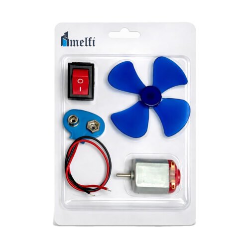 Melfi DIY Electric Motor Science Kit – STEM Circuit Learning Educational Set with DC Motor, Mini Fan, Rocker Switch, Battery Connector and Connecting Wires | Adult Supervision Required