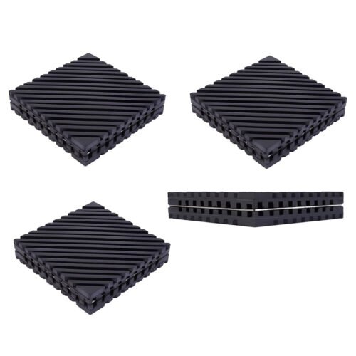 Poaker Pack Of 4 Inside Steel Anti-skid Vibration Pads (4x4" X 7/8") – Ideal For Isolating Noise, Shock and High-frequency Vibration From Mechanical Equipment and Industrial Machinery
